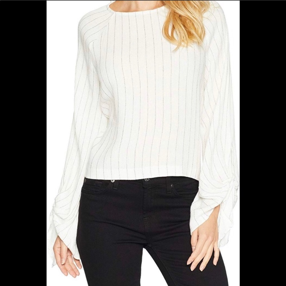 1. State Ticking stripe tie sleeve cotton top